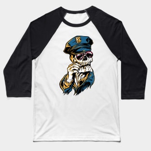 Police Skull Baseball T-Shirt